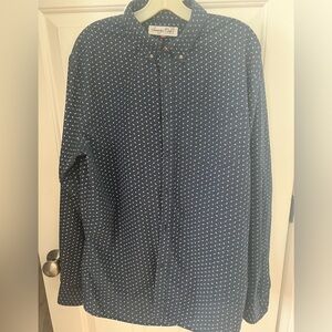 Sovereign code men’s XL long sleeve collared button, front shirt, navy